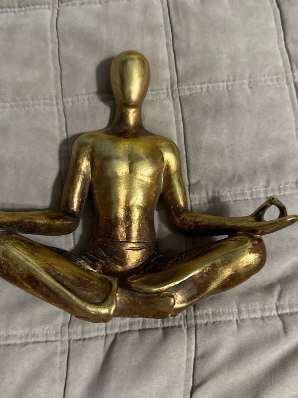 Meditative Golden Yoga Sculpture - Home Art Accent